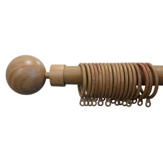 28mm Sherwood Oak Effect Fixed Curtain Pole