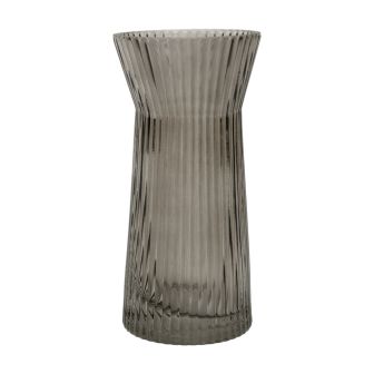Small Grey Ridged Vase 