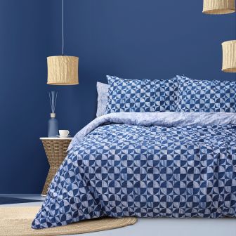 Solo Navy Cotton Rich Duvet Cover Set