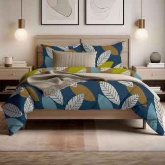 Stockholm Navy Cotton Mix Duvet Cover Set
