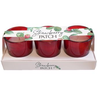 Strawberry Patch Set of 3 Candles 