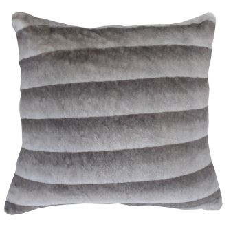 Stripe Grey Faux Fur Cushion Cover