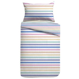 Stripes Pastel Pink Cotton Mix Duvet Set