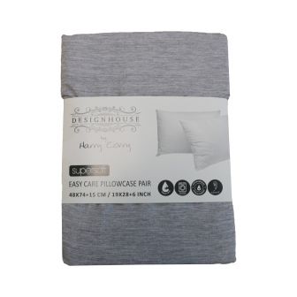 Supersoft Easy Care Grey Brushed Polyester Pillow Case