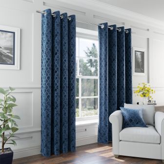 Taj Navy Eyelet Curtains