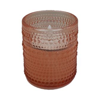 LED Terracotta Glass Candle