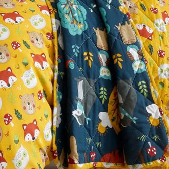 Woodland Friends Navy Bedspread 150x200cm
