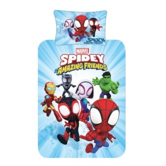 Spidey and Friends Red Cotton Rich Duvet Cover Set