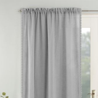 Pom Pom Grey Voile Panel