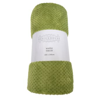 Waffle Green Throw 200x240cm