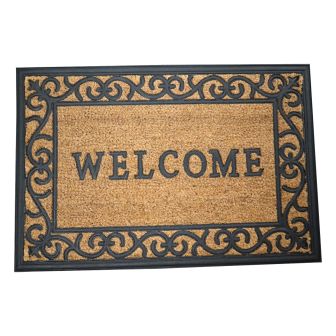 Patterned Welcome Coir Door Mat