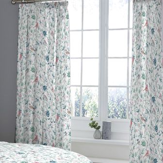 Woodland Birds Blue Curtains