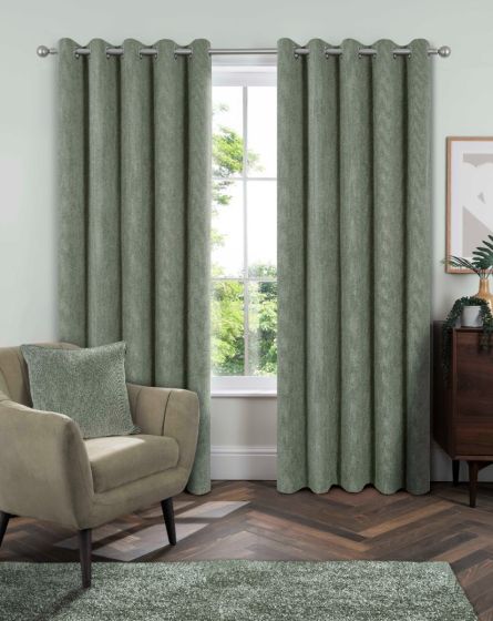 Newbury Green Blackout Ready Made Eyelet Curtains