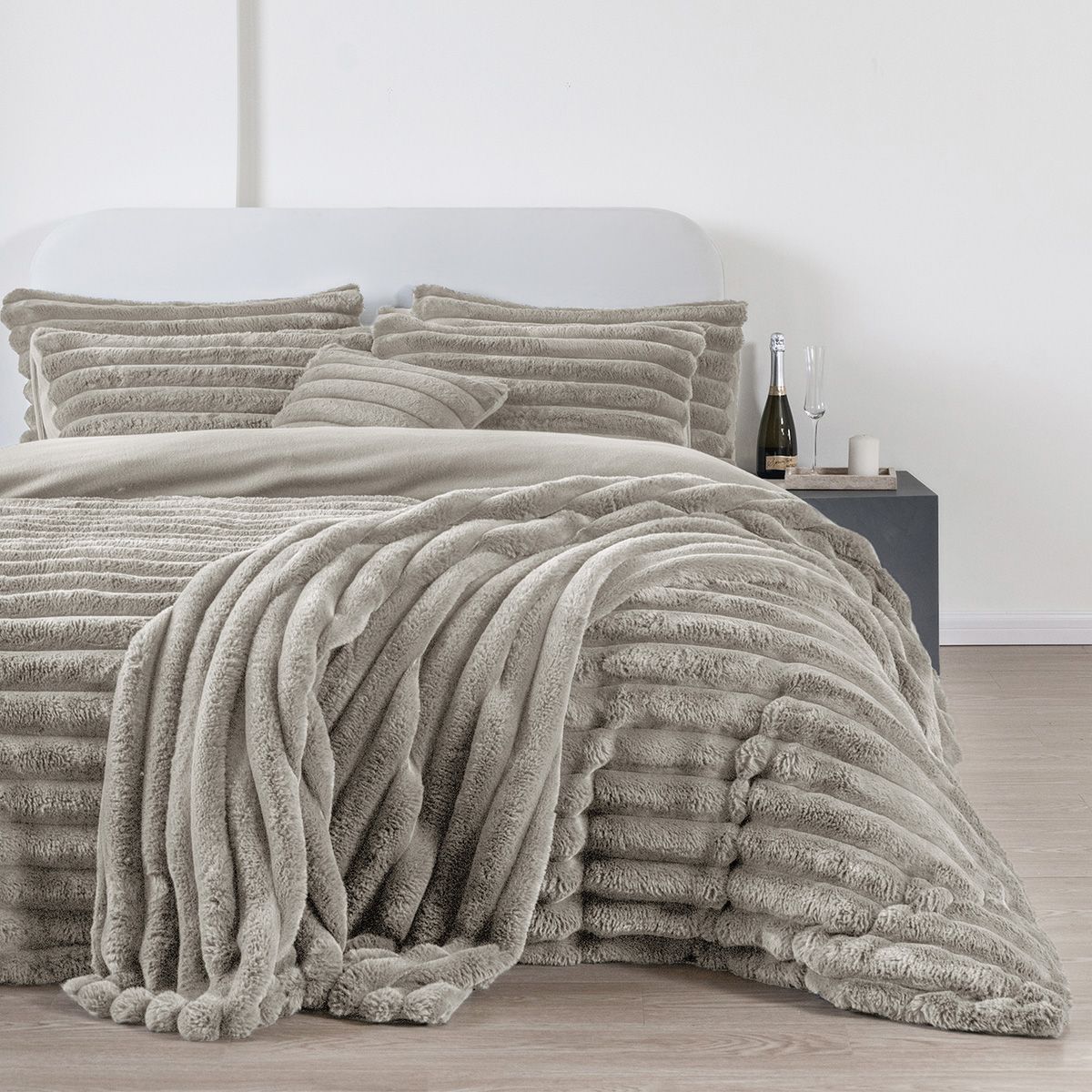 Teddy fleece duvet set cheap