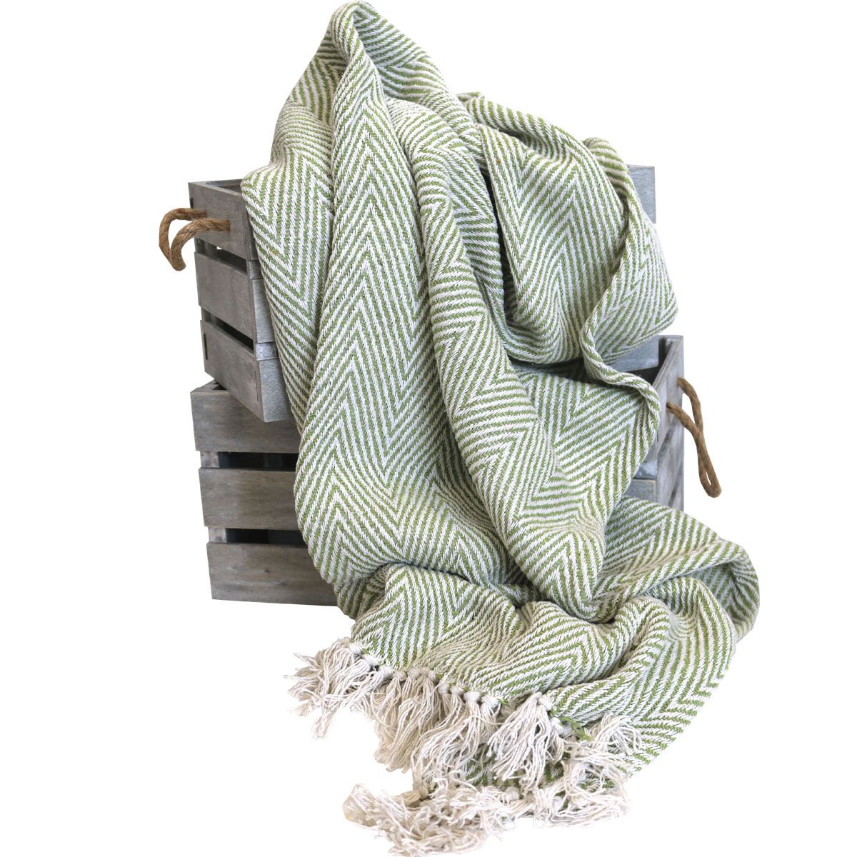 herringbone green green 130x170