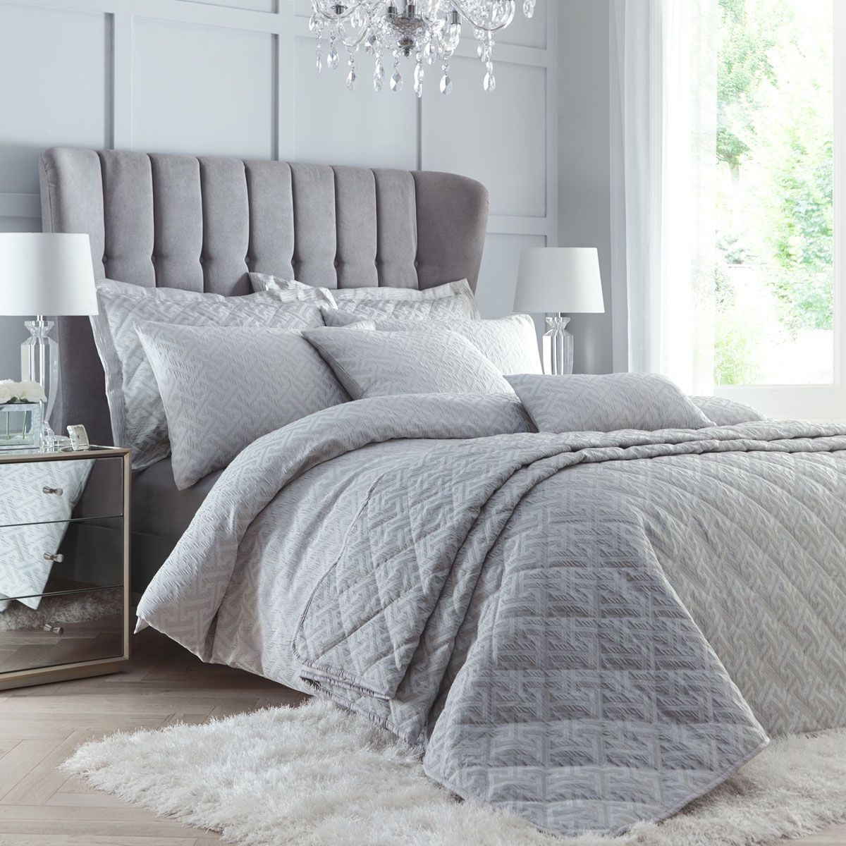 Silver bedspread cheap