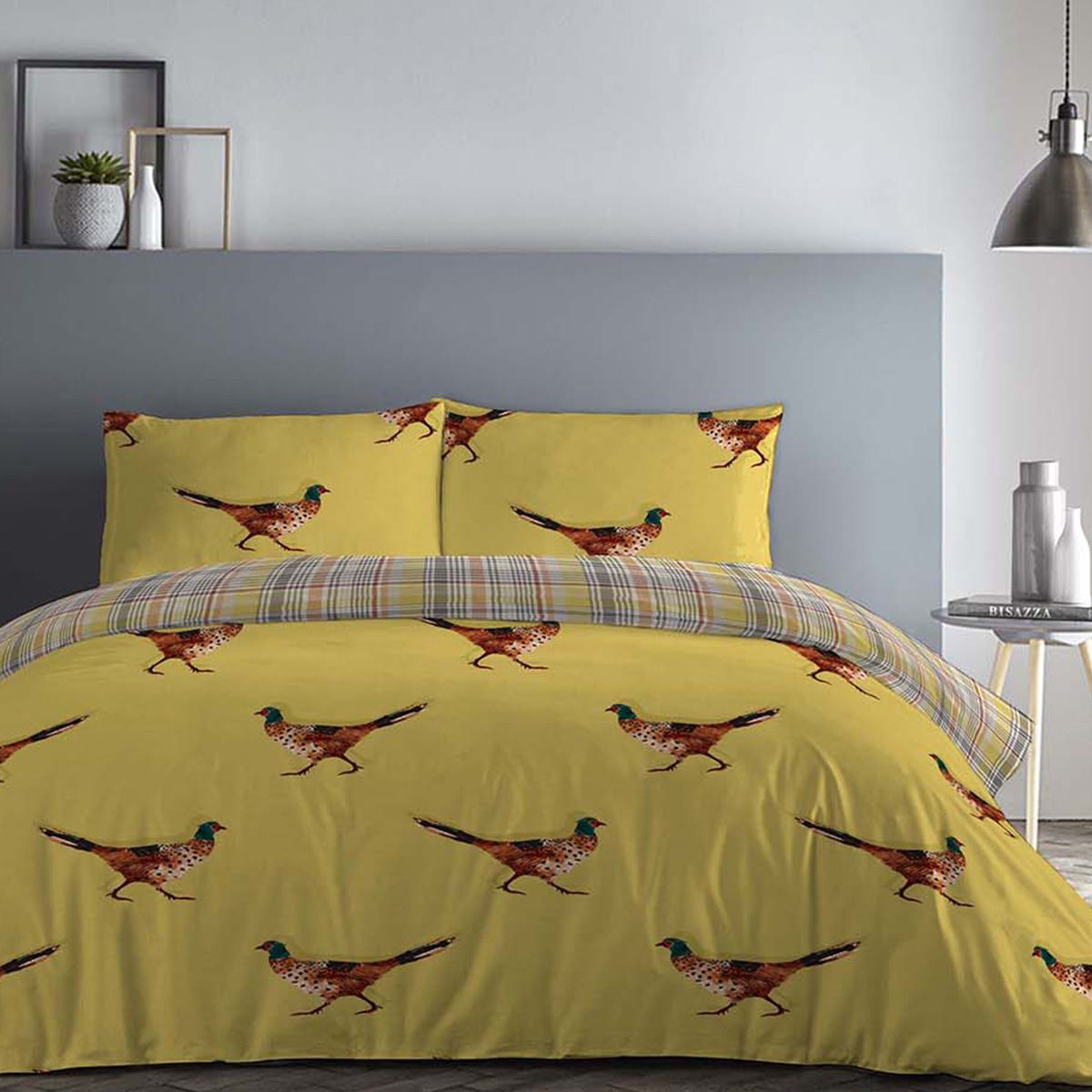 Pheasant Ochre Cotton Mix Duvet Set