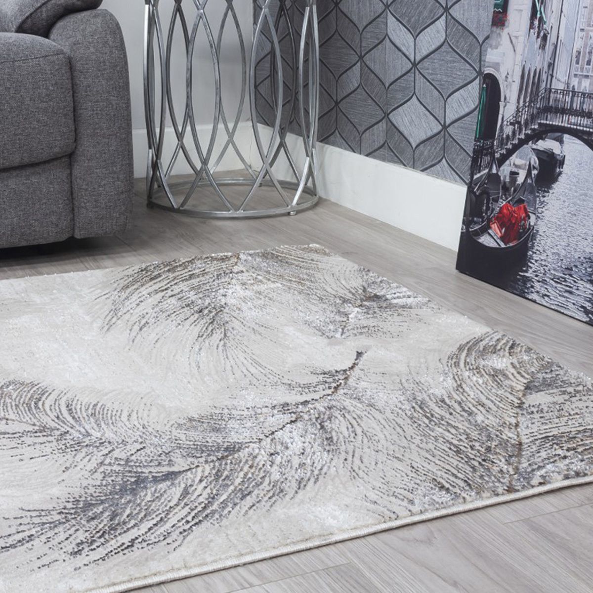 Boutique Plumes Beige Rug