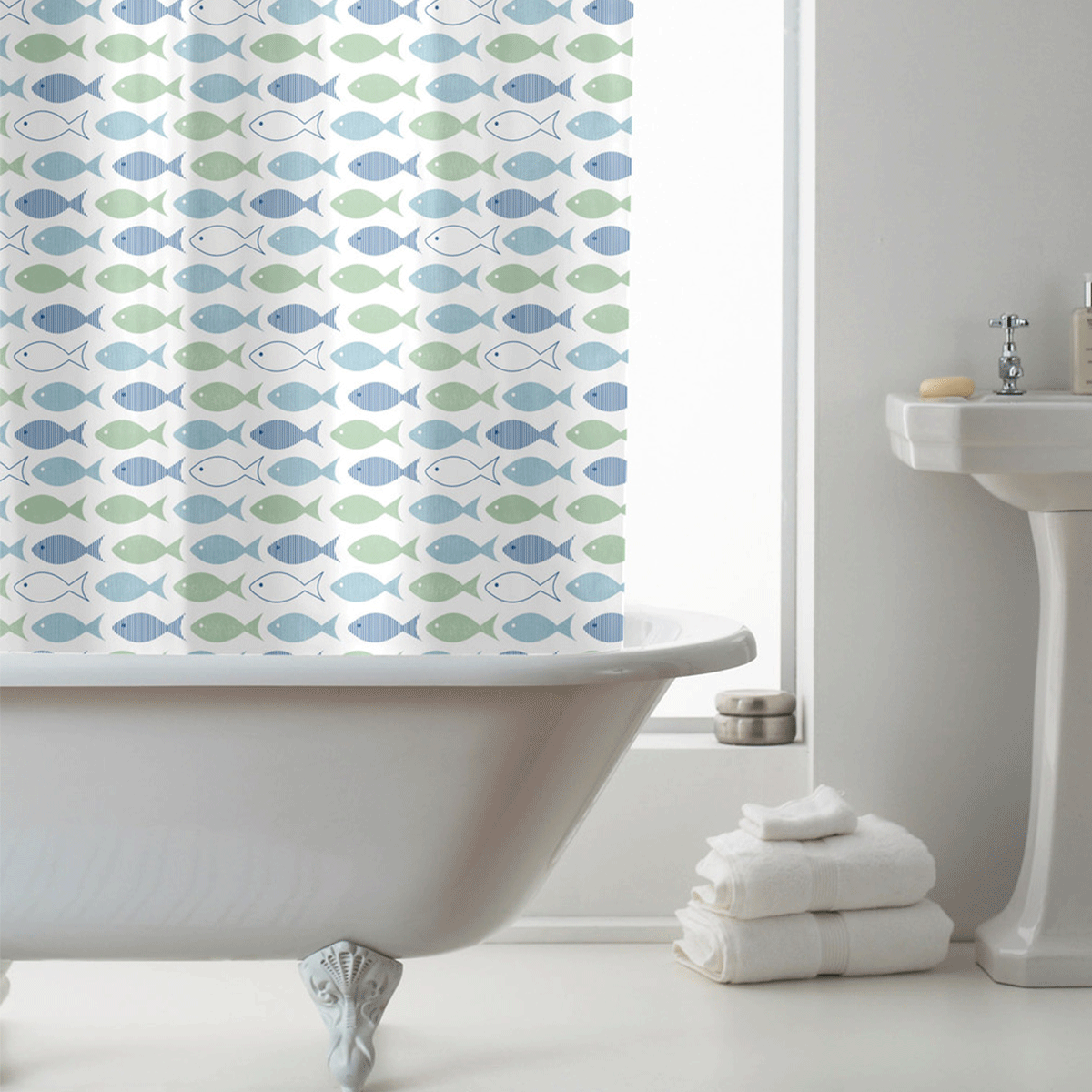 shower curtain fish fish each