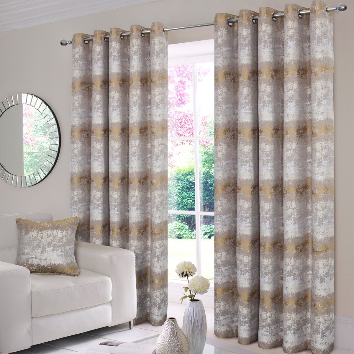 Heritage Curtains Ochre Ready Made Eyelet Harry Corry