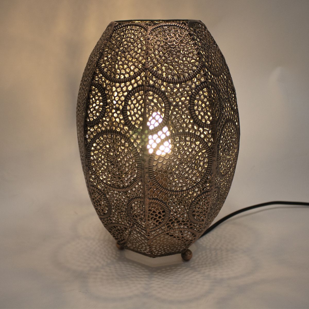 Rosario moroccan copper table lamp top