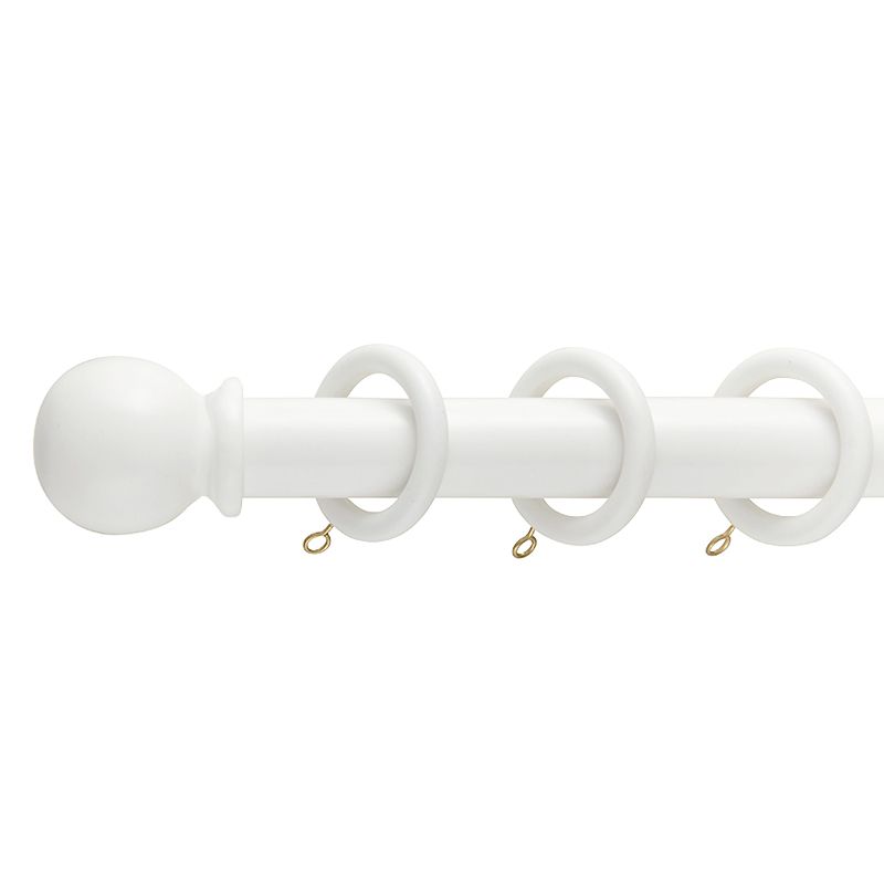 White wooden curtain pole hotsell