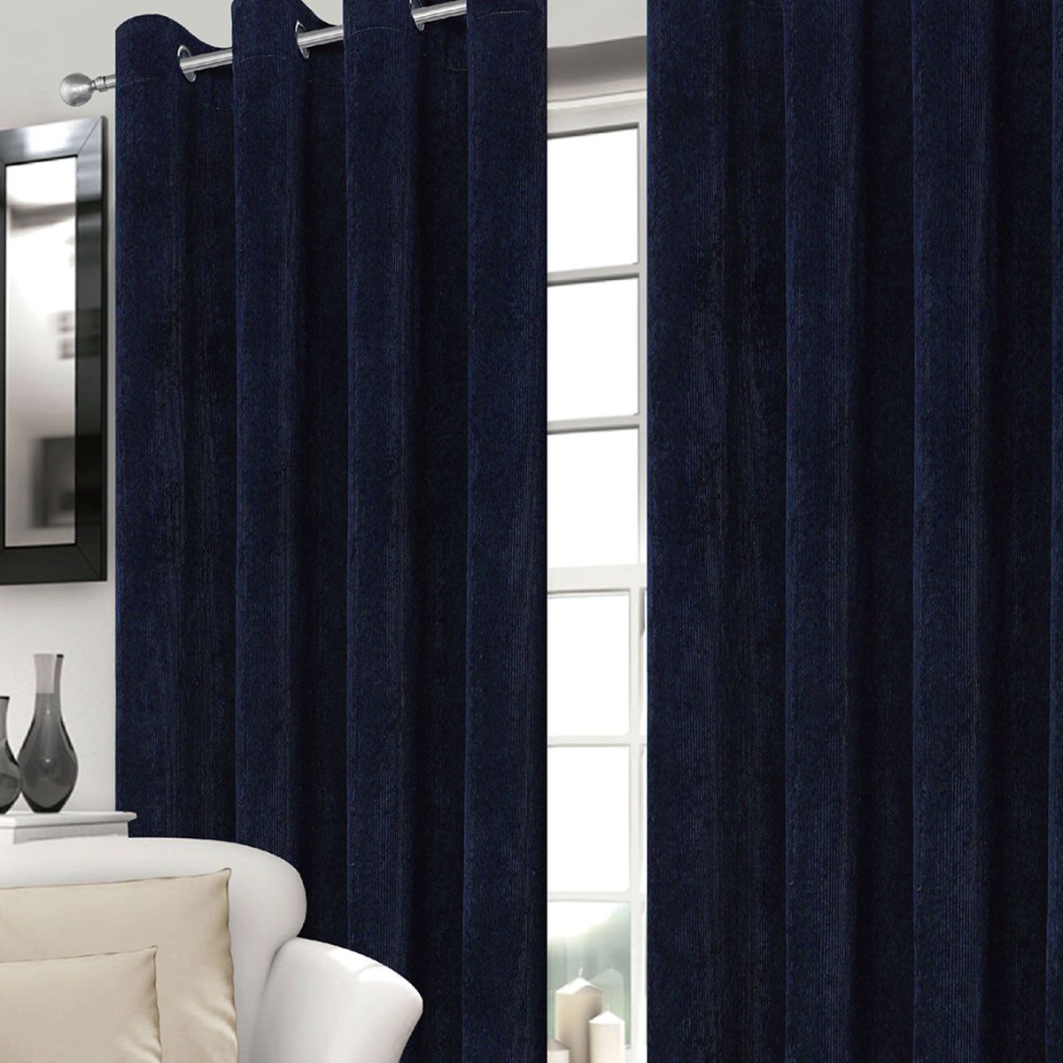 navy curtain