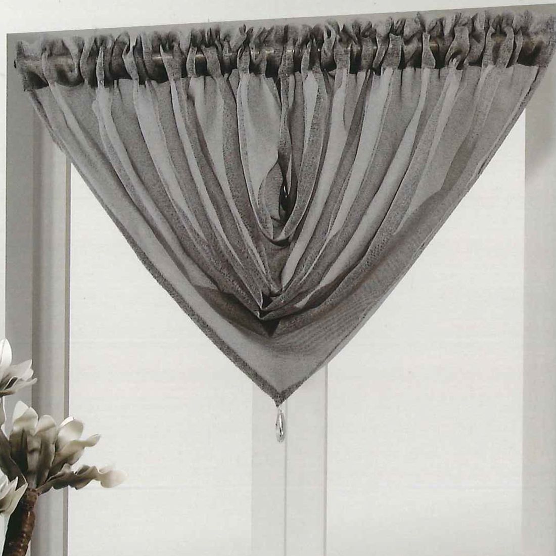 Silver voile swags discount