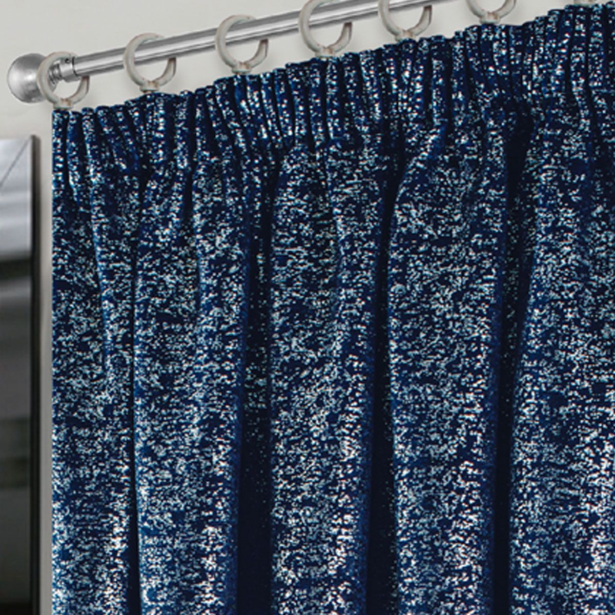 Neptune Lined Navy Pencil Pleat Curtains