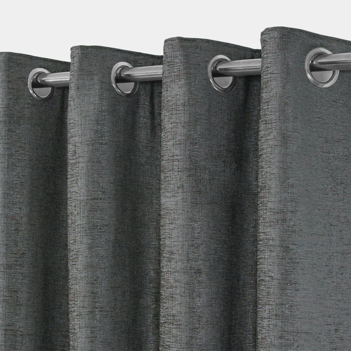 Belgravia Charcoal Blackout Ready Made Eyelet Curtains