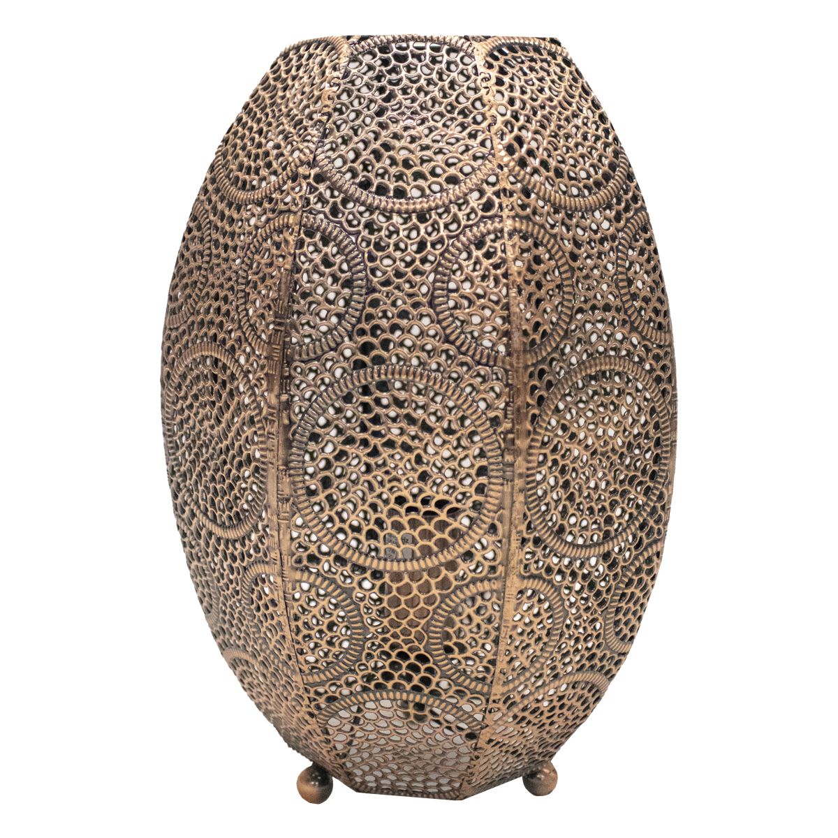 Rosario moroccan copper table lamp top