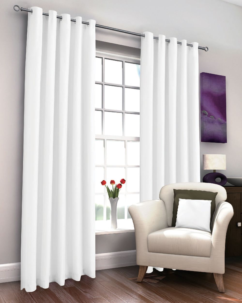 White curtains cheap