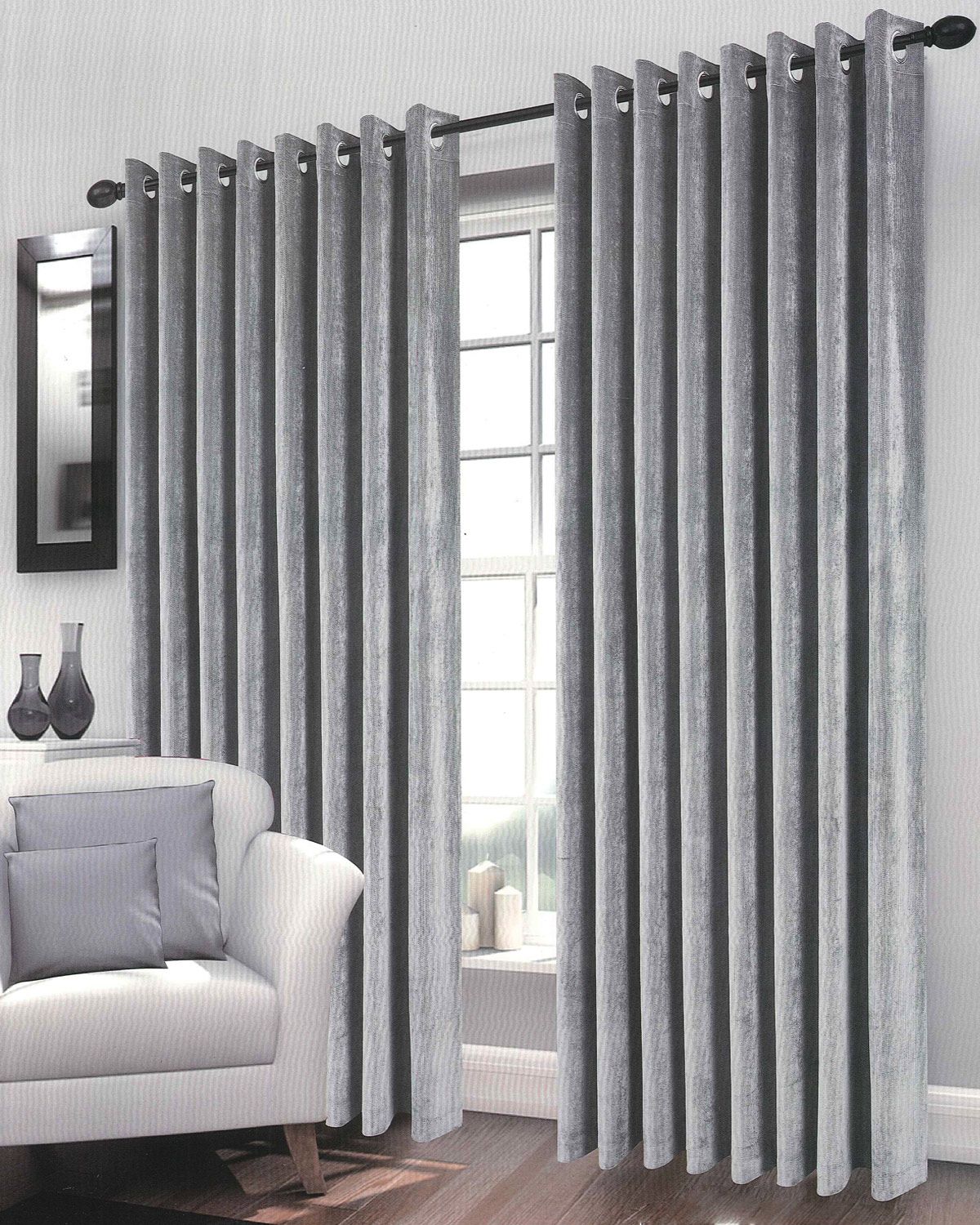 Grey curtains new arrivals eyelet