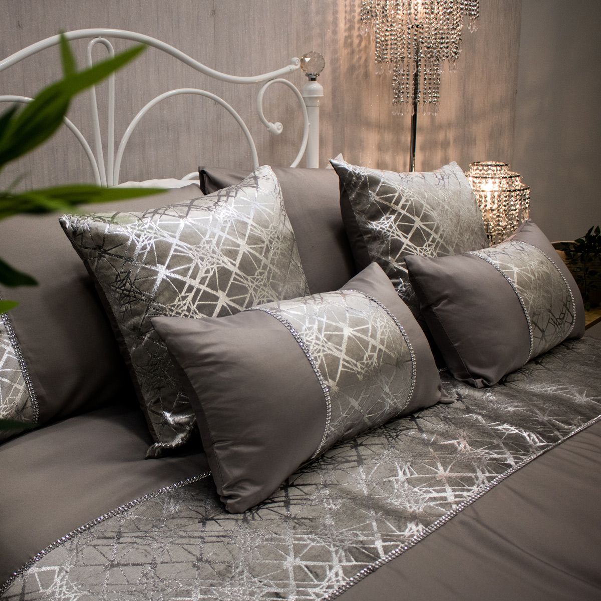 Silver sales shimmer cushions