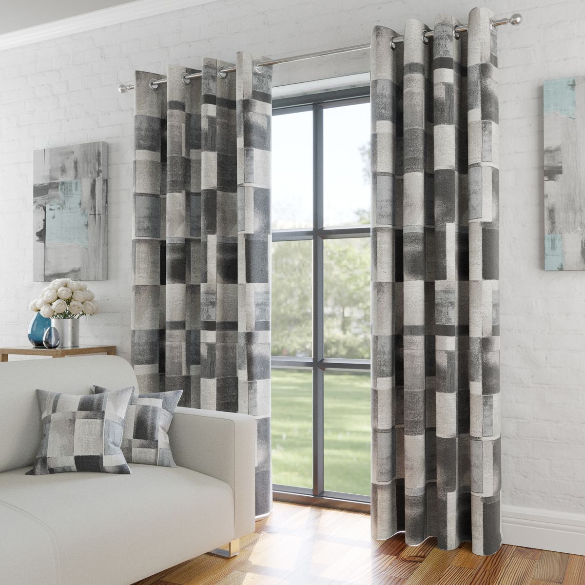 Silver Grey Living Room Curtains Baci Living Room