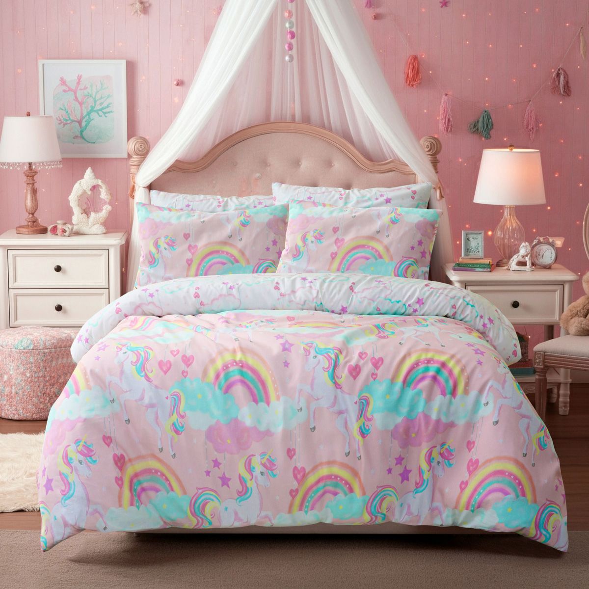 Duvet Cover Unicorn Queen Bedding 3in1 UNICORN Fitted Bed Sheet