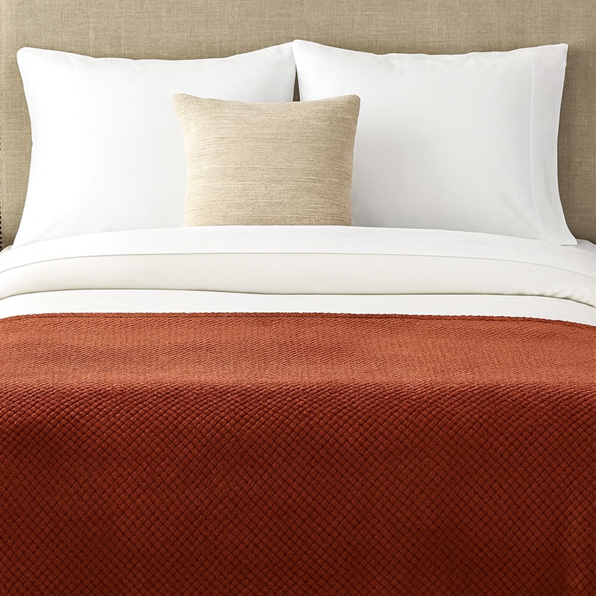 waffle throw rust rust 150x200