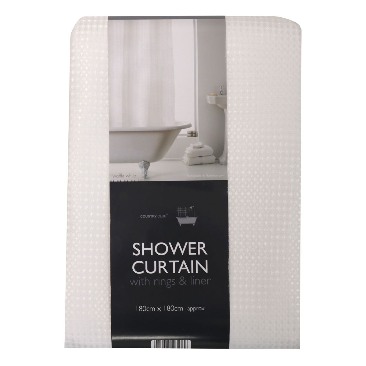 shower curtain waffle wht waffle wht each