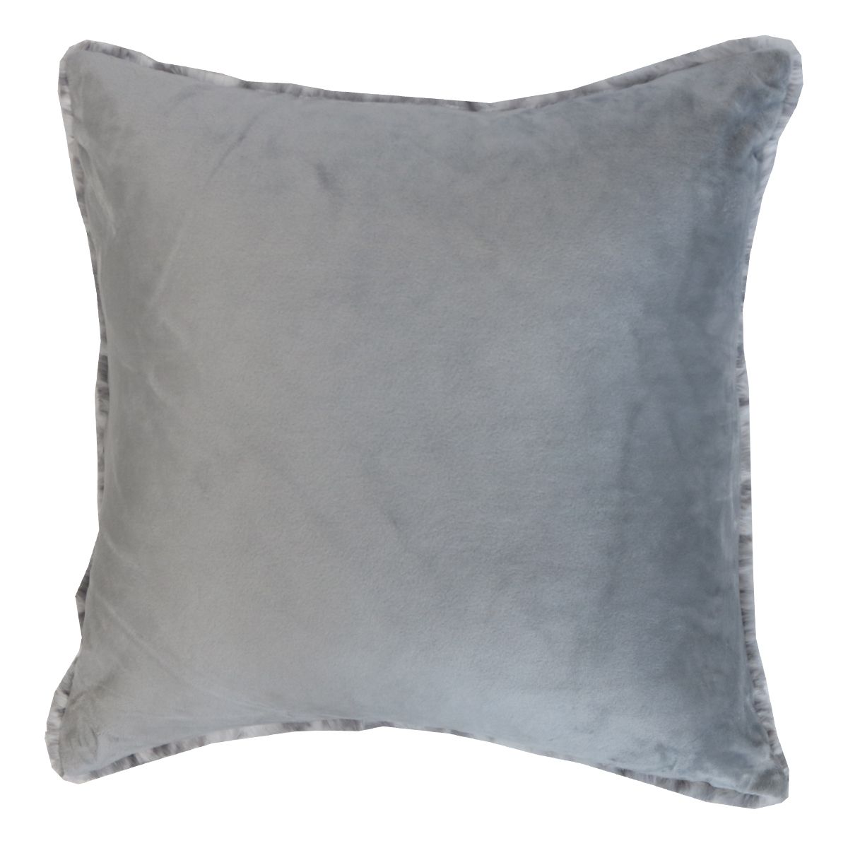 Grey Leopard Faux Fur Cushion, Made in Britain