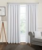 Eden White Blackout Ready Made Pencil Pleat Curtains