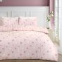 Bows and Hearts Pink Cotton Rich Duvet Cover Set