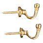 Bright Brass Ball Hook Pair