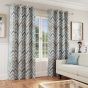 Chevron Rust Blackout Ready Made Curtains