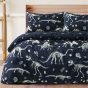 Dino Bones Navy Cotton Rich Duvet Cover Set
