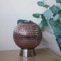 Amber Glass Battery Powered Table Lamp