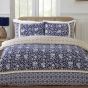 Elara Navy Duvet Cover and Fitted Sheet Set