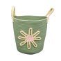 Green Floral Storage Basket