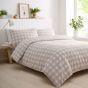 Gingham Natural Cotton Mix Duvet Cover Set