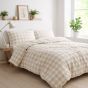 Gingham Natural Cotton Mix Duvet Cover Set