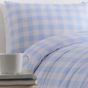 Gingham Blue Cotton Mix Duvet Set